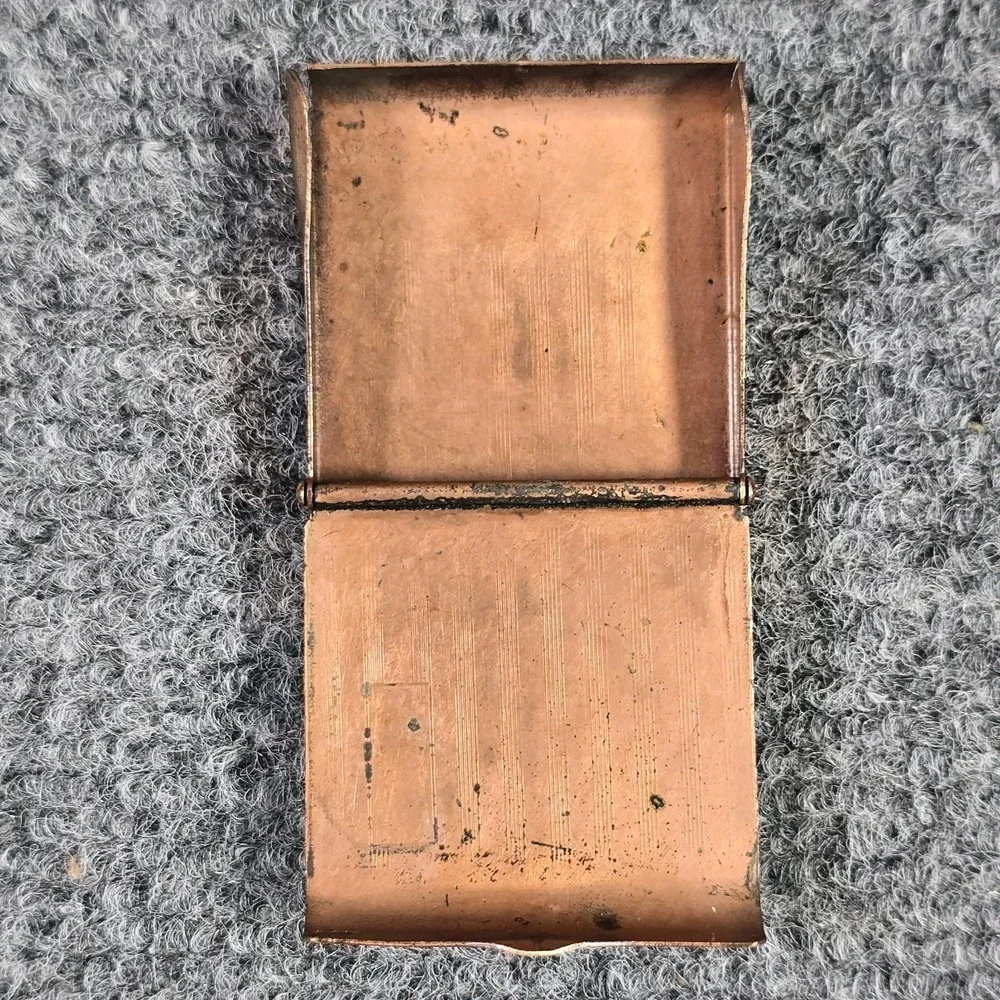 Vintage Copper Match Safe Holder Father Marquette Marquette‎ Michigan Anchor